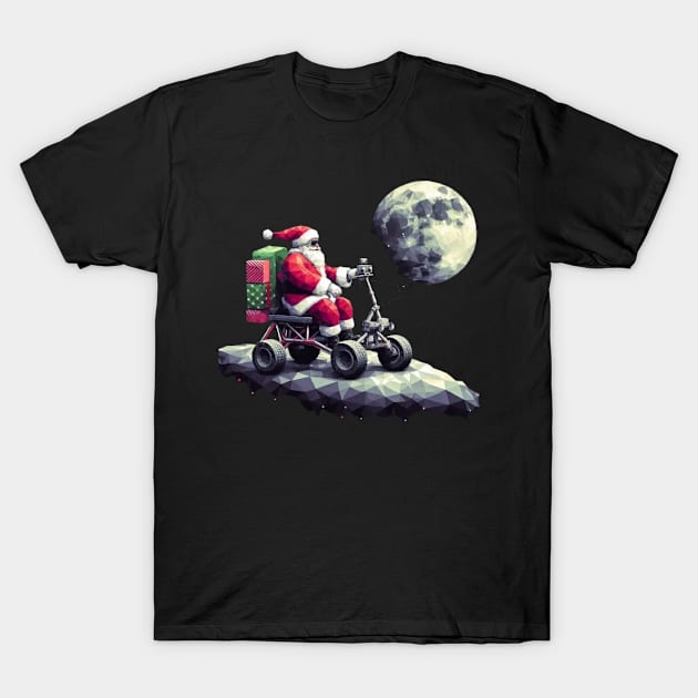Christmas Santa at Moon T-Shirt by fadinstitute